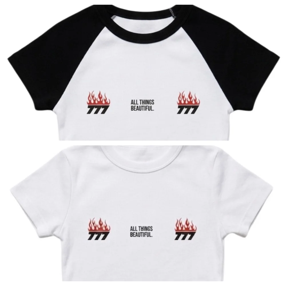 BABYL WHITE FLAME TEE XL2026.3.30限定 2026 - MATT FIELD/ATBXO - SHORT SLEEVE BABY TEE - WHITE OR BLACK